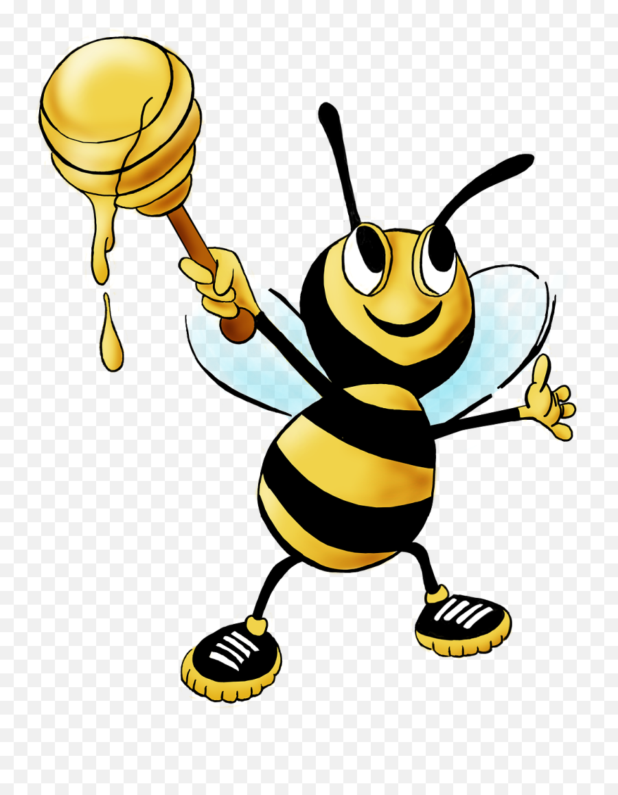 Transparent Honey Bee - Clip Art Honey Bee Drawing Png,Honey Transparent