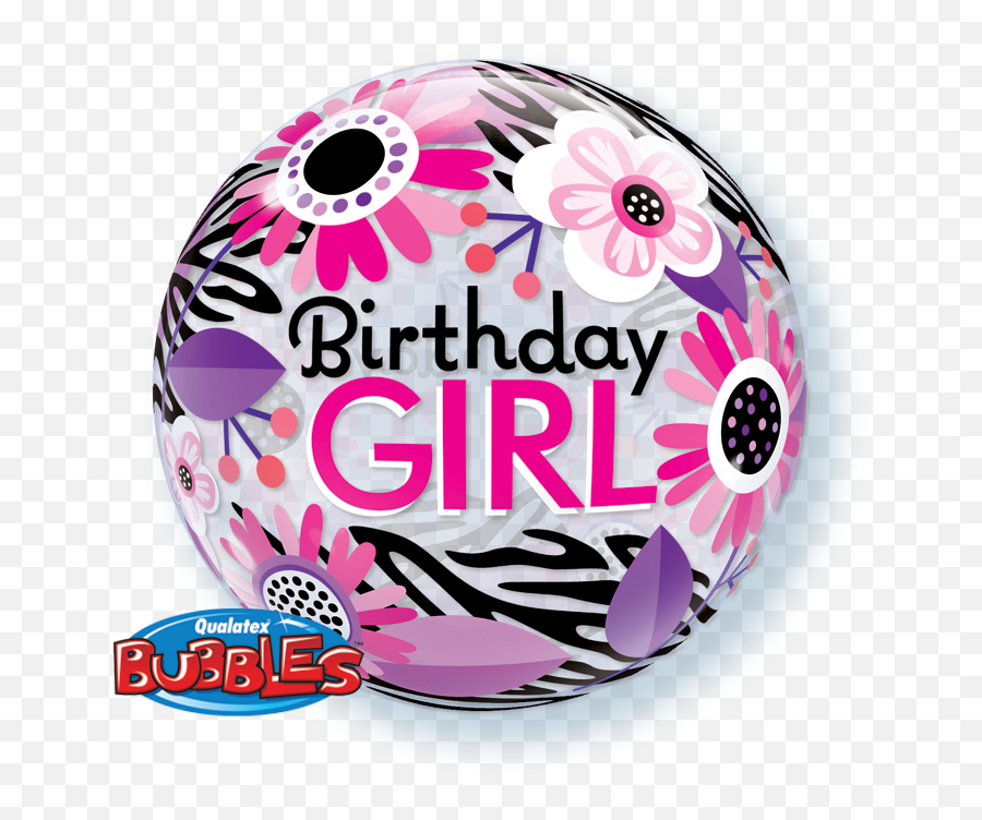Bubble - Birthday Girl Floral Zebra Stripes Png,Birthday Girl Png