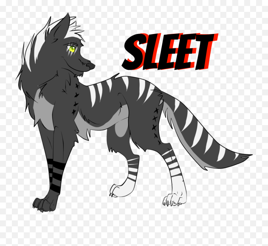 Download Simple Wolf W Green Eyes Points Adopt By Xpixe - Wolf Pictures White And Black Simple Png,Black Wolf Png