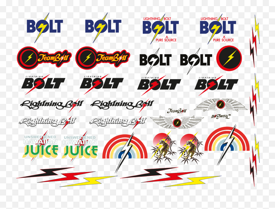 Lightning Bolt Surfboard Stickers - Vintage Lightning Bolt Stickers Png,Lighting Bolt Png