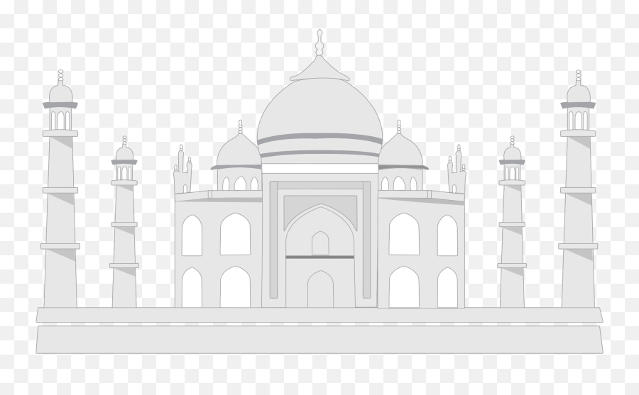 Taj Mahal Transparent Background - Taj Mahal Illustration Png,Taj Mahal Png