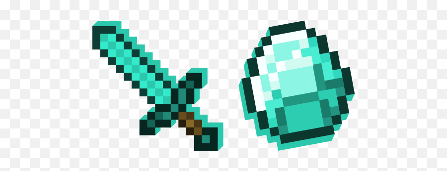 Minecraft Diamond Sword And - Pixel Art Minecraft Weapons Png,Diamond Sword Png