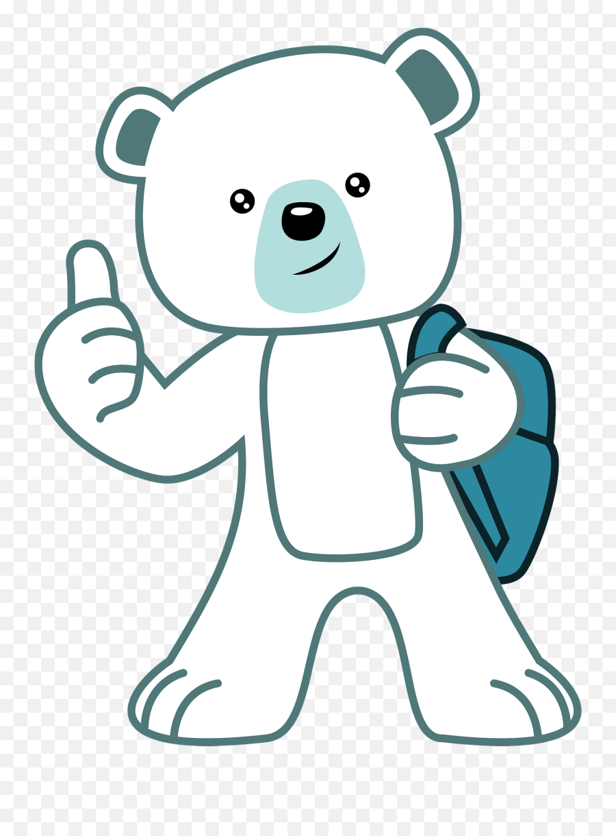 Cartoon Bear With Backpack Clipart Png