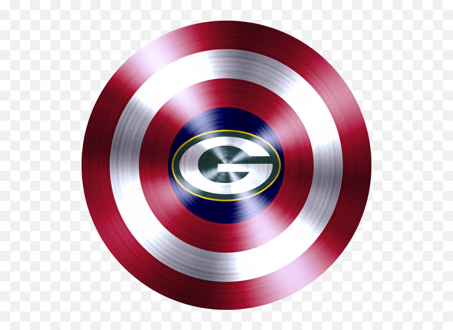 Captain American Shield With Green Bay Packers Logo Iron - Target Png,Packers Logo Png