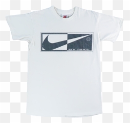 Swoosh By Nike Split Black And White T Shirt Medium Png