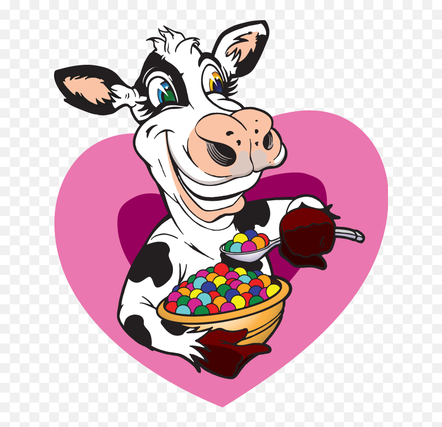 Bowl Of Cheerios Png - Cow Eating Cereal Cartoon Cow Wow Cereal Milk,Cheerios Png