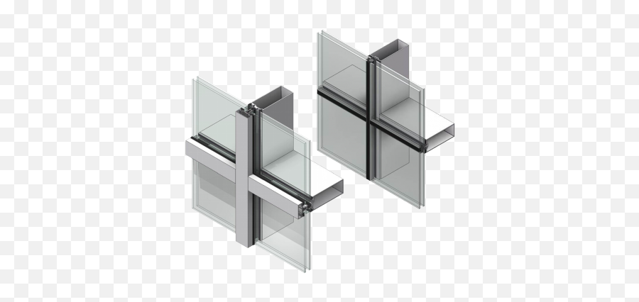 Thermawall Tw2200 2u201d Thermally Broken Curtain Wall - Capped Curtain Wall System With Capping Png,Broken Wall Png