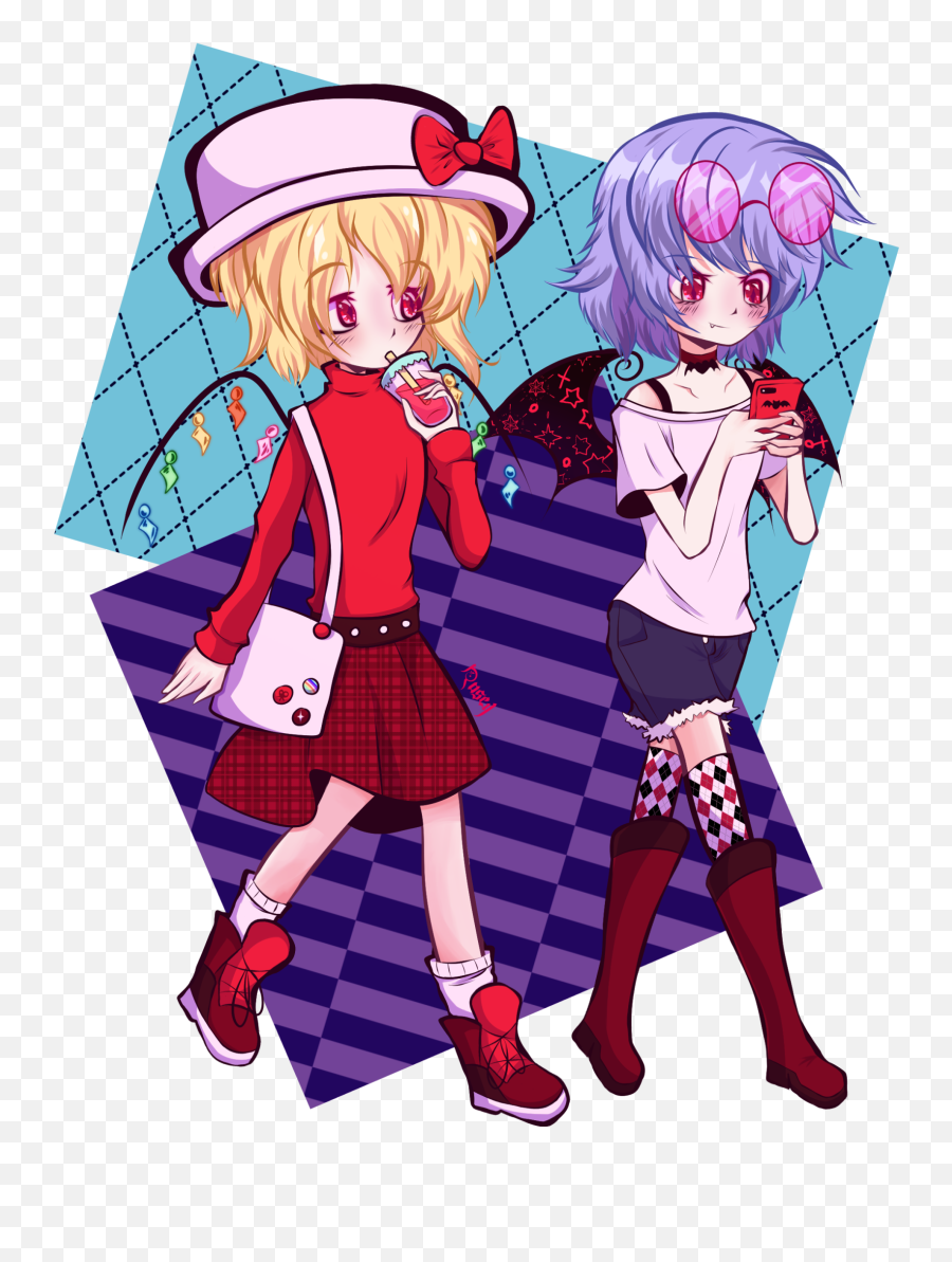 I Drew Modern Versions Of Remilia And - Fictional Character Png,Flandre Scarlet Icon