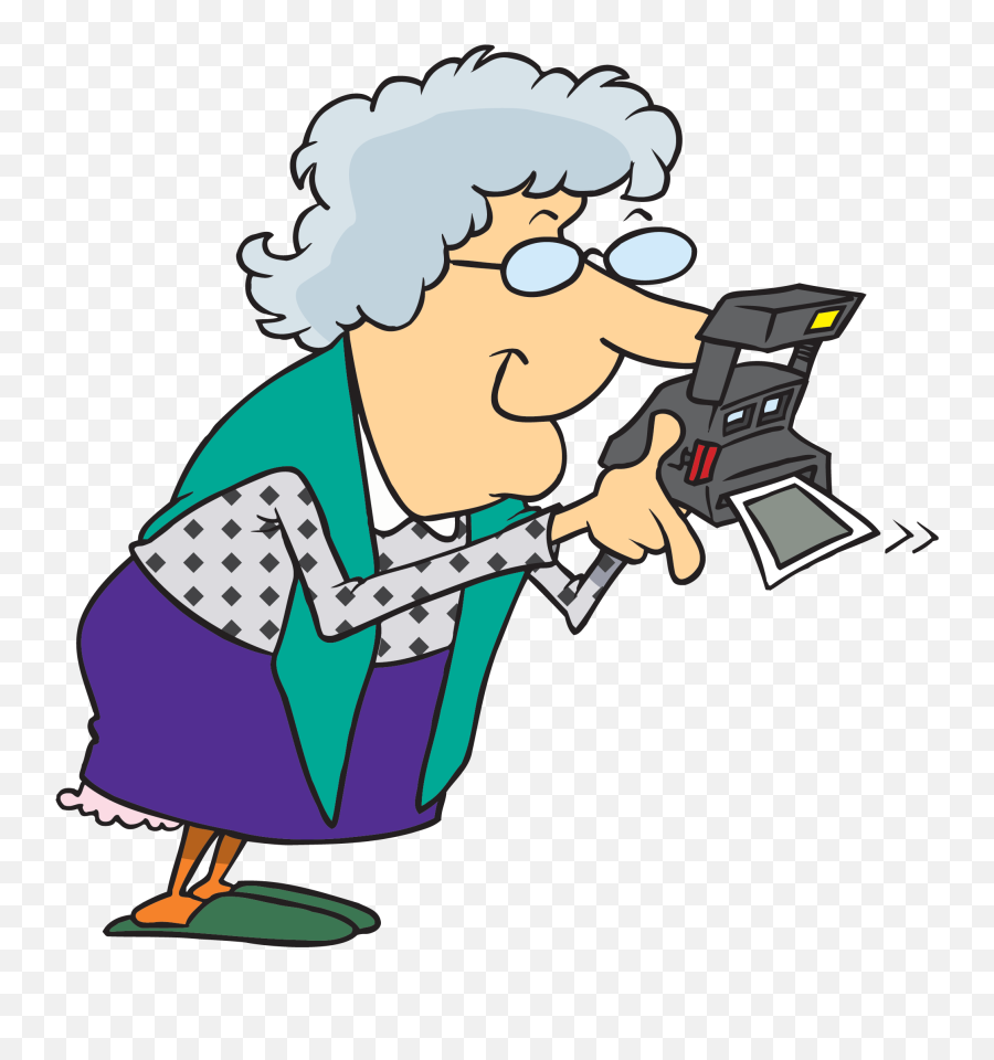 Grandma Taking Pictures Clipart Png Download - Old Lady Grandma Clipart,Old Lady Png