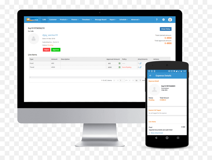 Expense Tracking Software For Field Service Fieldez - Mac Png,Expense Report Icon