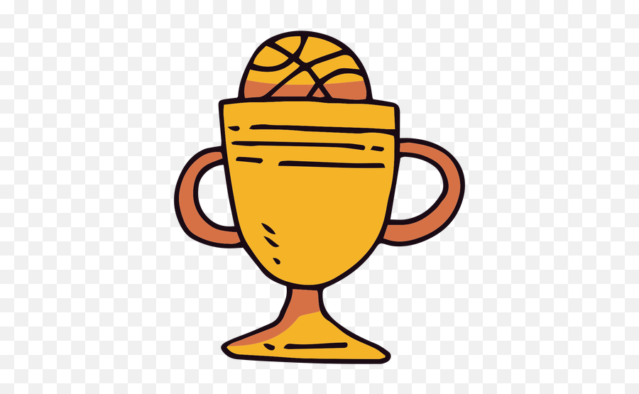 Basketball Trophy Cup Cartoon - Cartoon Basketball Trophy Png,Nba Trophy Png