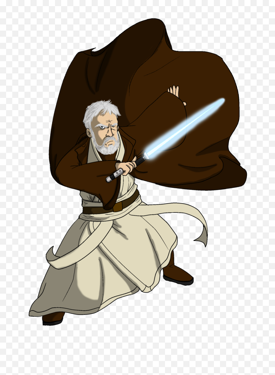 Download Hd Star Wars Clipart Obi Wan - Star Wars Obi Wan Kenobi Cartoon Png,Obi Wan Kenobi Png