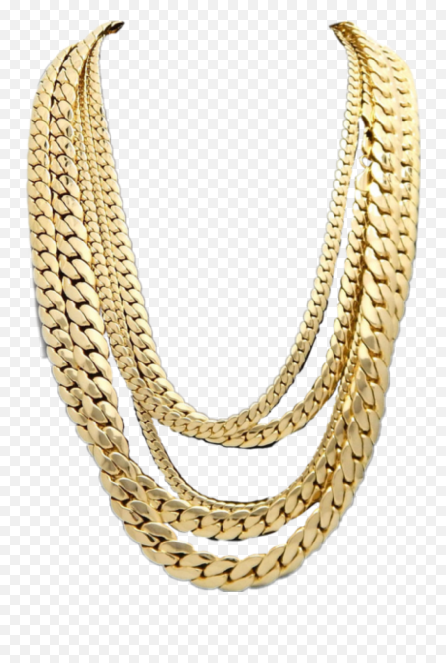 Gold Cuban Chain Set - Gold Chain Png For Picsart,Chains Png