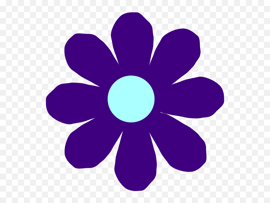 Violet Flower Clip Art - Vector Clip Art Online Bright Color Flower Clipart Png,Flower Cartoon Png