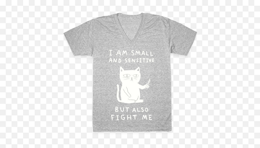 Cute Cat T Shirts V - Neck Tee Shirts Lookhuman Millennials Shirts Png,Knife Cat Meme Transparent