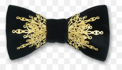 Gothic In Black Velvet Gold Bow Tie - And Transparent png