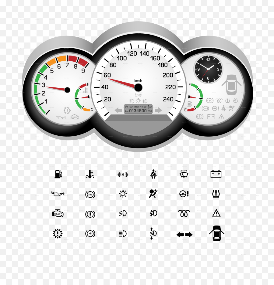 Car Control Panel Icon - Car Speedometer Icon Png,Speedometer Png