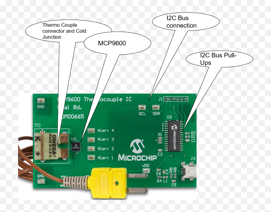 Download Mcp9600 Demo Adm00665 - Microchip Thermocouple Ic Png,Microchip Png