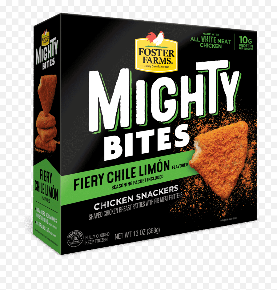 Fiery Chile Limon Mighty Bites Products Foster Farms - Foster Farms Chicken Nacho Png,Limon Png