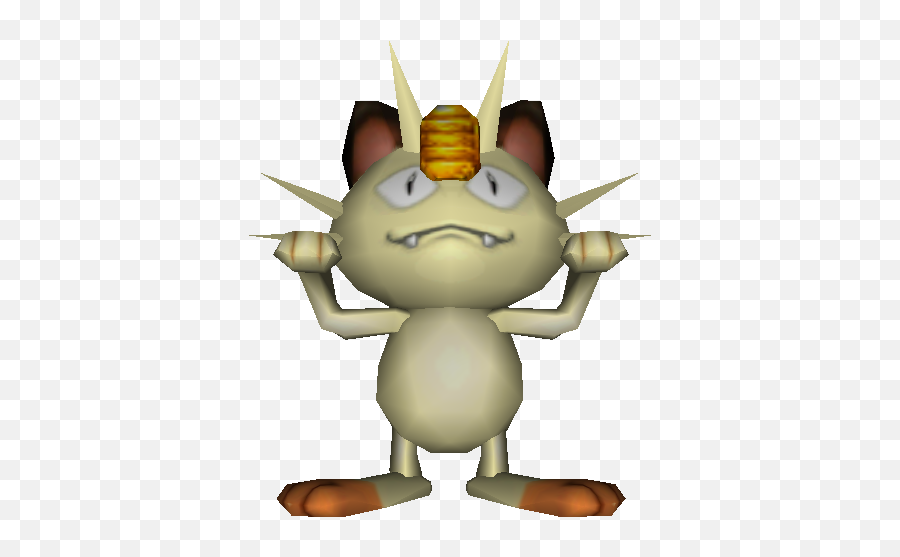 Nintendo 64 - Pokémon Stadium 2 052 Meowth The Models Pokemon Stadium Meowth Png,Meowth Png