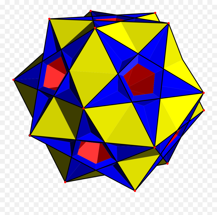 Filegreat Complex Rhombicosidodecahedron With Red Pentagon - Triangle Png,Blue Square Png