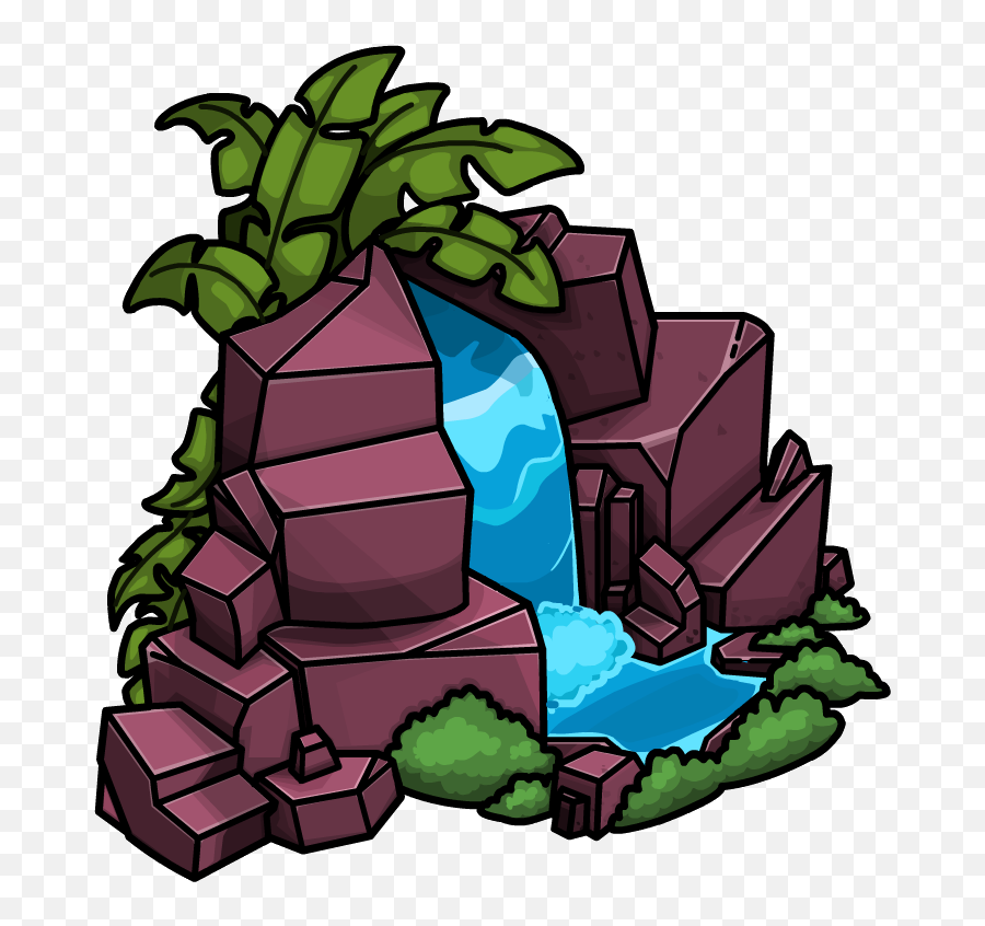 2065364734 Stones Waterfalls Picture Album - Free Penguin Club Penguin Water Furniture Png,Waterfall Transparent Background