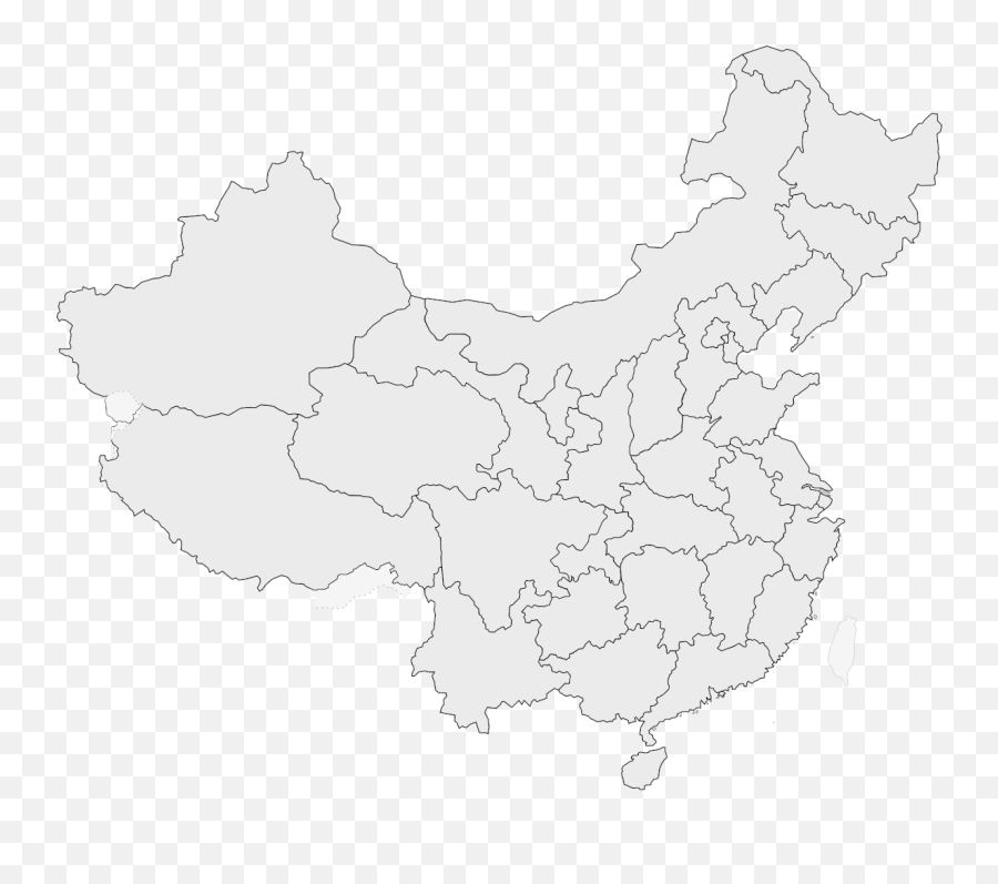 China Blank Province Map - Map Of China Only Png,China Map Png