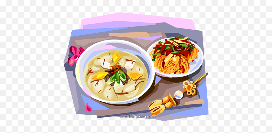 Korean Cuisine Rice - Rice Cake Soup Vector Png,Kimchi Png