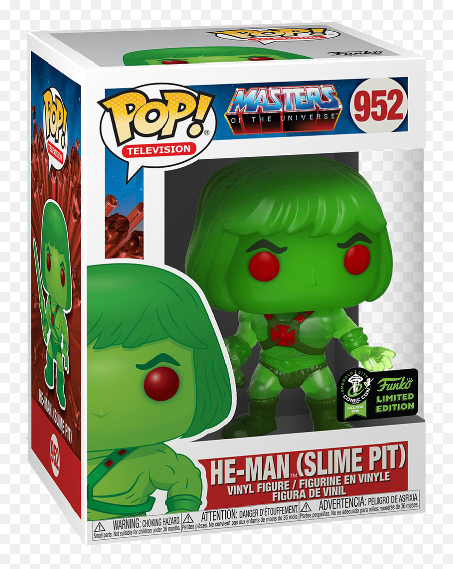 2020 Eccc Funko Pop Television Masters Of The Universe He - Man Slime Pit Exclusive Vinyl Figure Eccc Sticker Only 2 Available Masters Of The Universe Funko Pop Png,He Man Png