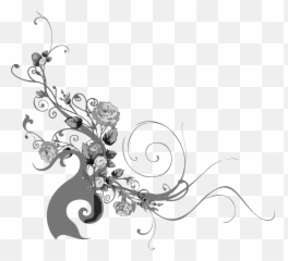 Rose With Vines Silhouette Png Clipart