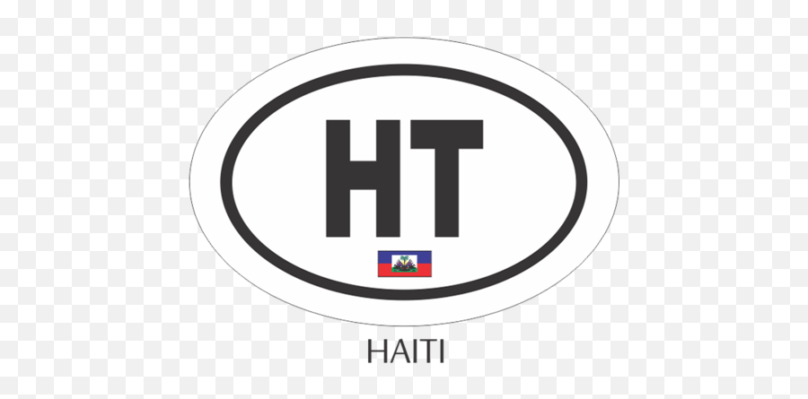 Haiti Black And White Oval Decal Flags N Gadgets - Dot Png,Haitian Flag Png