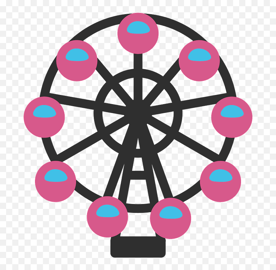 Ferris Wheel Emoji Clipart - Roda Gigante Rosa Png,Ferris Wheel Png