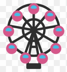 Ferris Wheel Emoji Clipart - Roda Gigante Rosa Png,Ferris Wheel Png