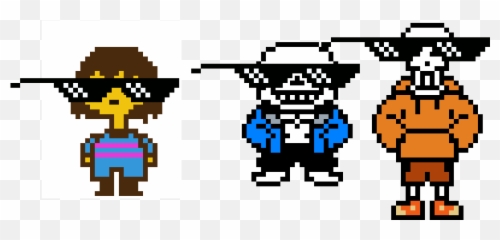 Download Pixilart Glasses Savage Undertale Anonymous Png - Swap Papyrus And Classic Sans