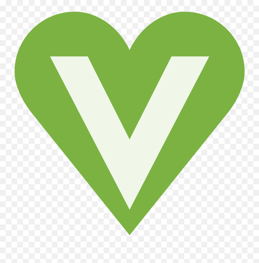 The Universal Sign For Vegans A Heart With Letter - Vegan Sign Transparent Png,Heart Symbol Png
