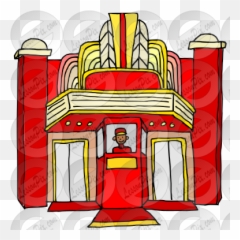 Movie Theater Picture For Classroom Therapy Use - Great Clipart Black And White png