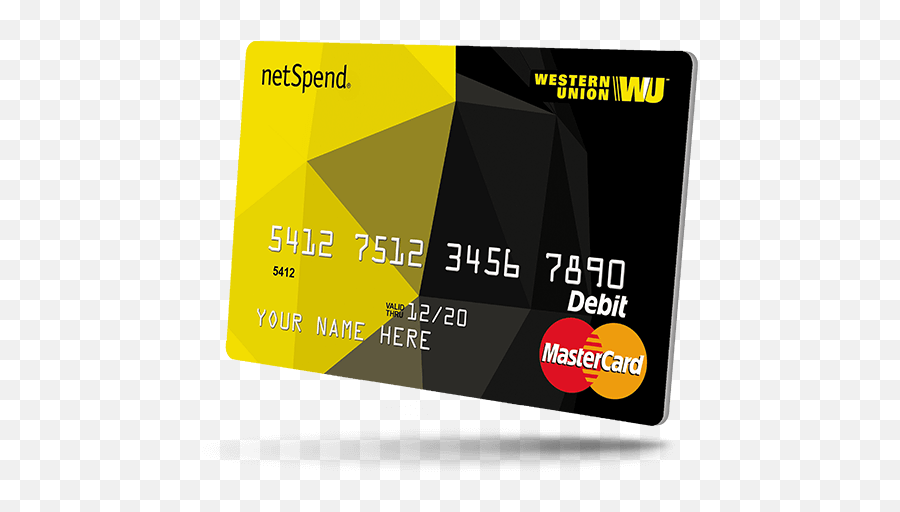 Download Western Union Netspend Prepaid Mastercard - Card Bluebird A Credit Card Png,Master Card Png