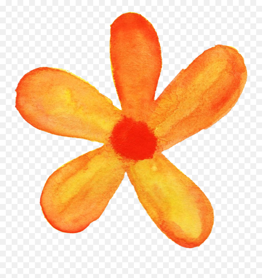 Orange Flower Watercolor Png - Orange Flower Watercolor Png,Orange Flowers Png