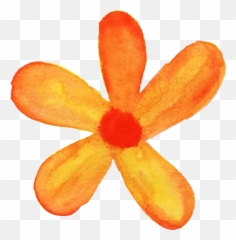Orange Flower Watercolor Png - Orange Flower Watercolor Png,Orange Flowers Png
