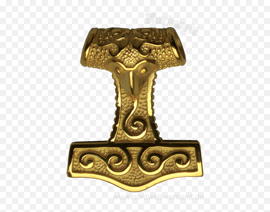 Raven Head Thor Hammer Gold - Plated Made Of Stainless Steel Thors Hammer Gold Png,Thors Hammer Icon