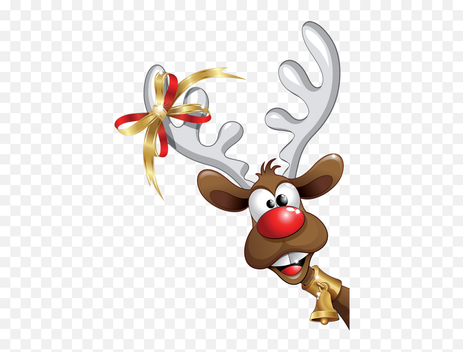 Funny Christmas Reindeer Clipart - Funny Reindeer Clipart Png,Reindeer Clipart Png