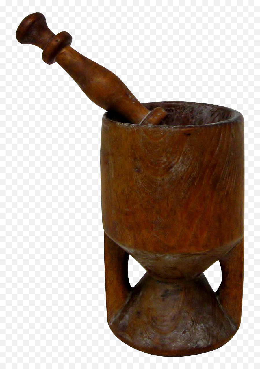 Vintage African Mortar U0026 Pestle - Chair Clipart Full Size African Mortar And Pestle Clipart Png,Free Mortar Pestle Icon