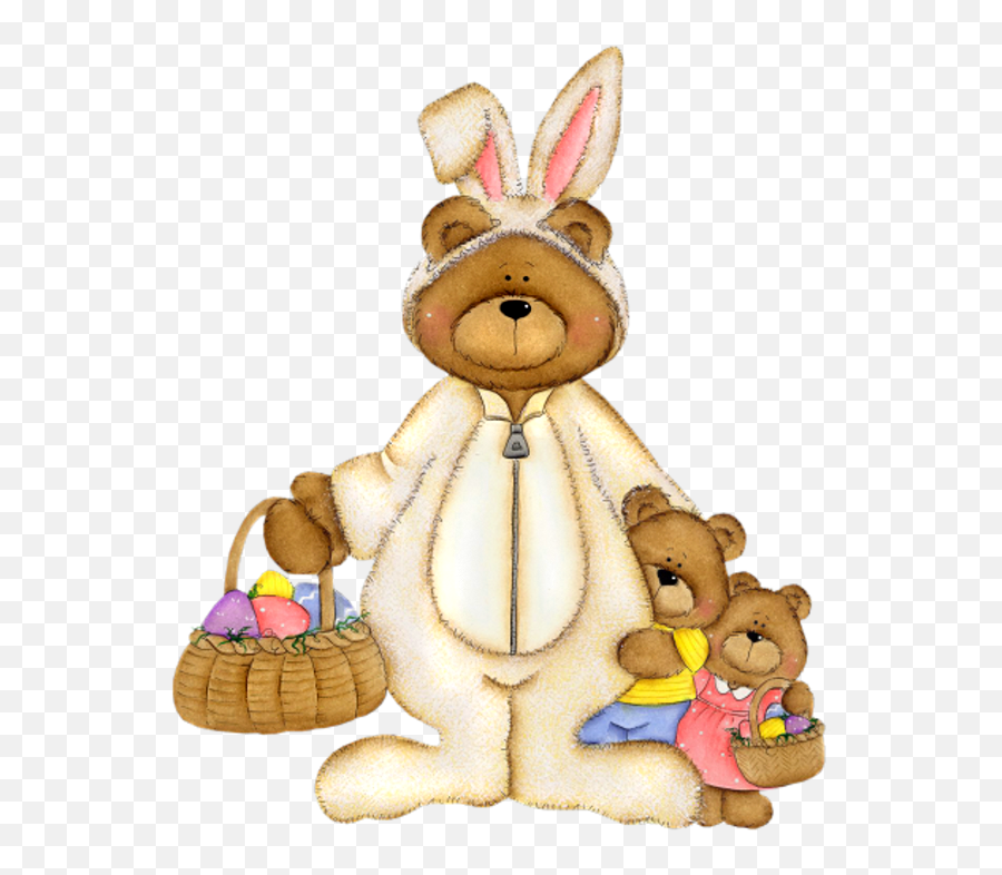 Picture Easter Bear Basket With Bunny - Easter Bear Png,Bunny Clipart Png