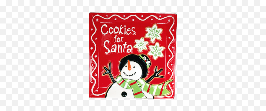 Snowman Plate - Christmas Card Png,Plate Of Cookies Png