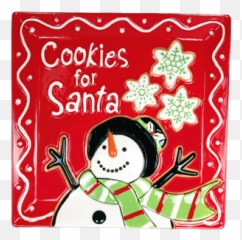 Snowman Plate - Christmas Card Png,Plate Of Cookies Png