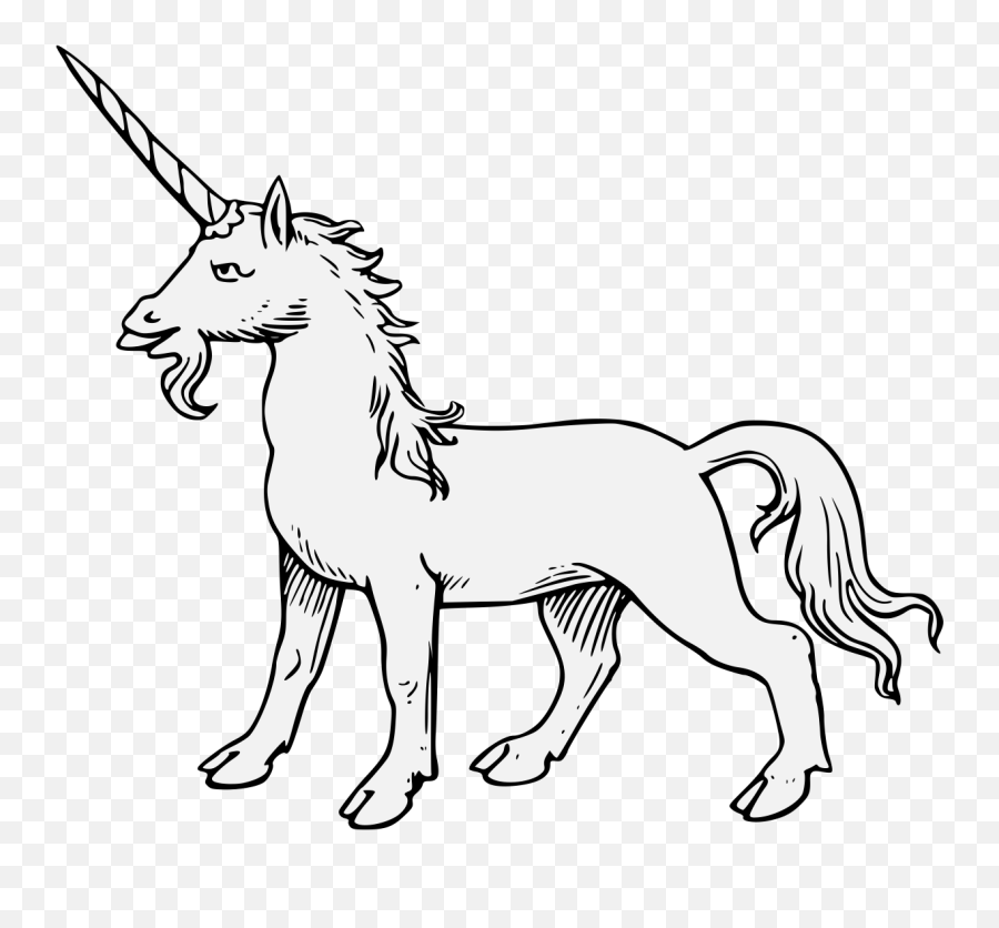 Unicorn - Traceable Heraldic Art Line Art Png,Unicorn Head Png