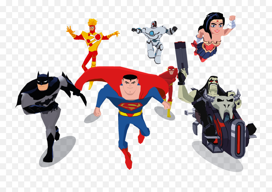 Download Justice League Action Run - Superhero Cartoon Transparent Png,Justice League Png