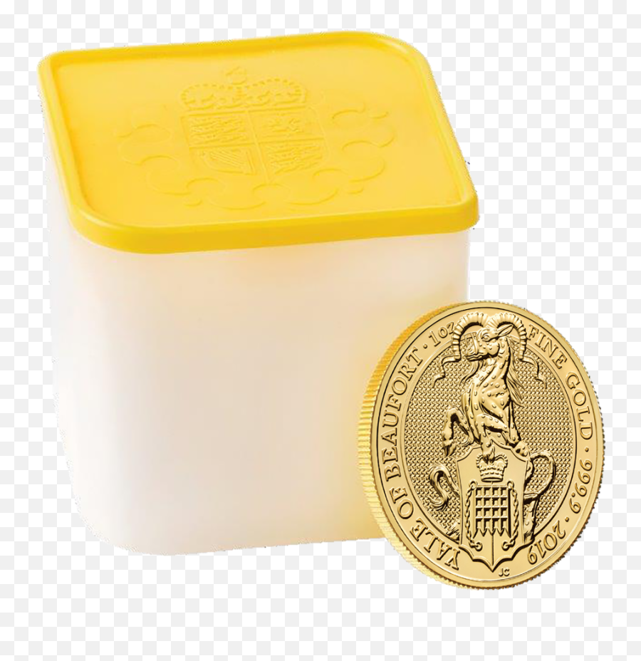 2019 Uk Queenu2019s Beasts The Yale Of Beaufort 1oz Gold Coin - Full Tube Of 10 Coins 2019 Png,Gold Coins Png