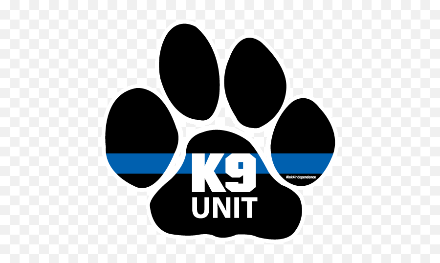K9 Unit Paw Print Thin Blue Line Decal - Graphic Design Png,Paw Print Logo