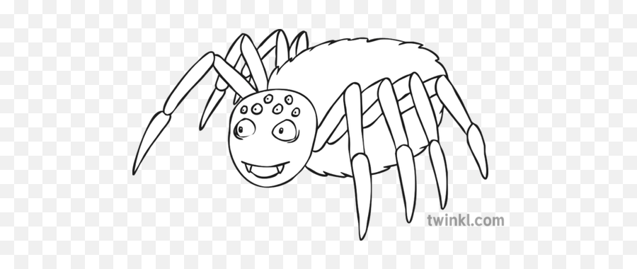 Cartoon Spider Black And White - Spider Cartoon Black And White Png,Cartoon Spider Png